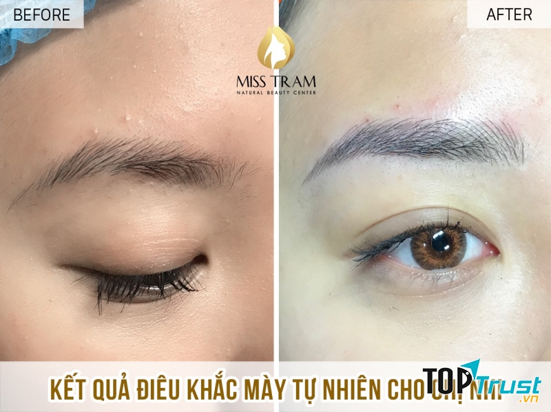 Điêu khắc chân mày tại Miss Tram Natural beauty center