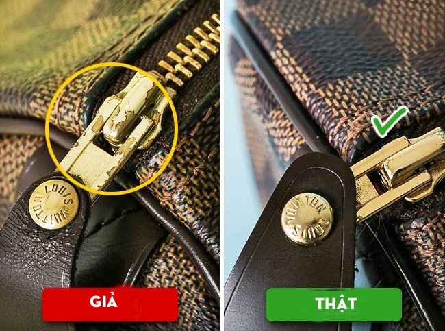 Nhận dạng, móc, khuy và khóa kéo để biết hàng thật hay hàng giả