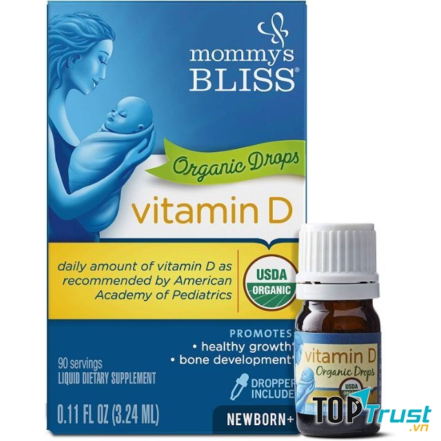 Vitamin D hữu cơ cho bé Mommy Bliss Vitamin D Organic Drops 3.24ml