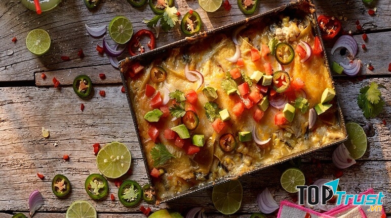 Món Enchiladas phô mai nướng