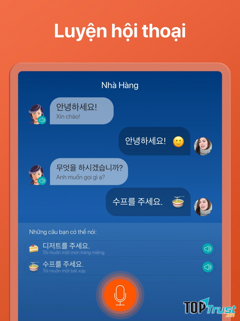 Luyện hội thoại thú vị cùng Mondly