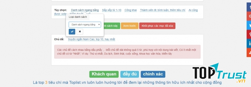 Các tùy chọn phía dưới mỗi bài viết