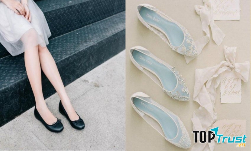 giày búp bê giày mũi nhọn, vừa đơn giản vừa điệu đà mà lại không hề lo lỗi mốt