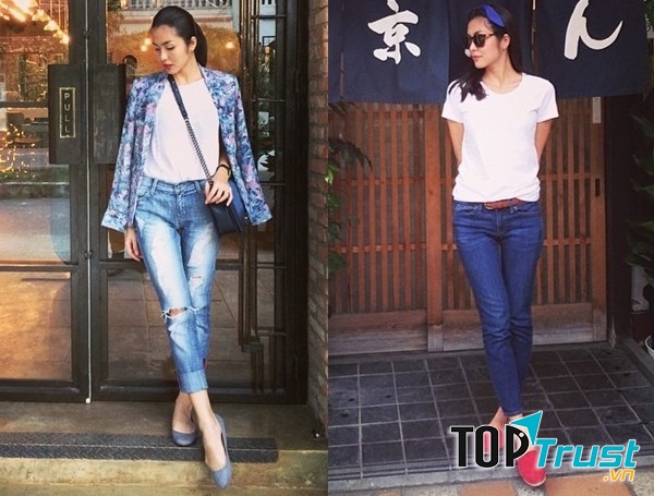 Quần jean - áo phông khá thịnh hành ở Việt Nam