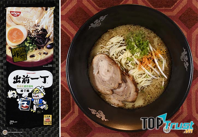 Mỳ Nissin xương hầm dầu tỏi đen