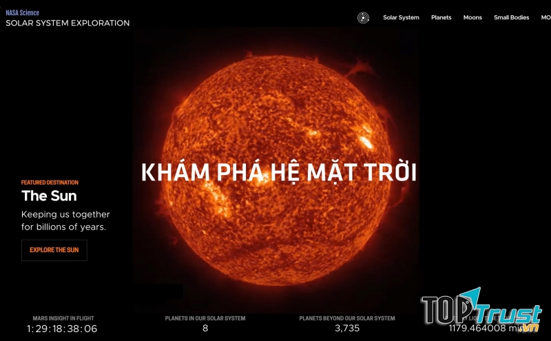 Nasa là trang web khoa học