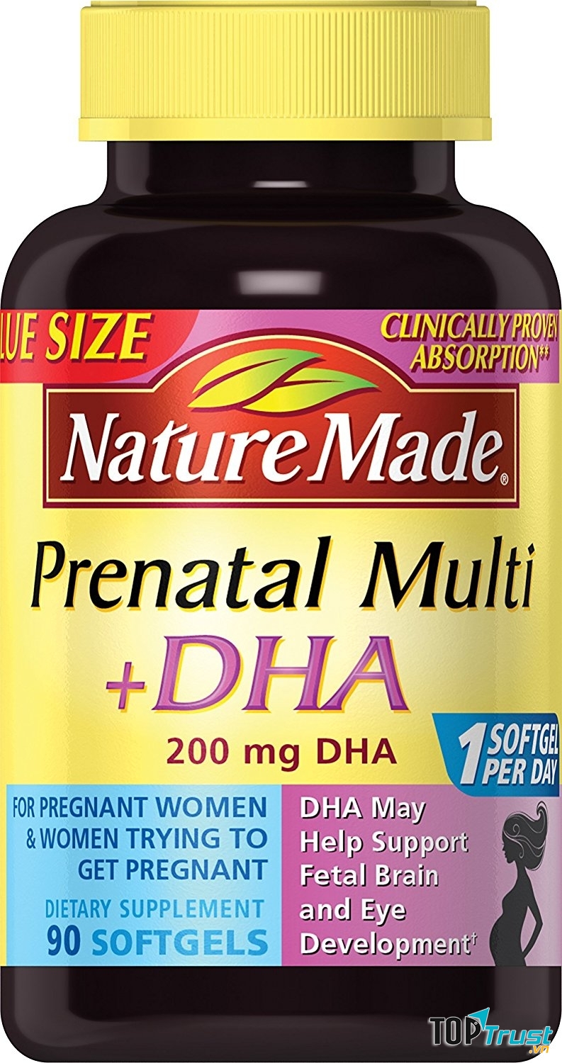 Nature Made Prenatal Multi + DHA bổ sung dưỡng chất giúp bé phát triển toàn diện và thông minh