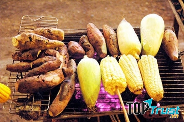 Ngô nướng, khoai nướng