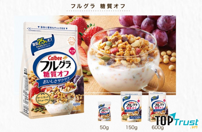 Ngũ cốc Calbee Furugura giảm 25% carbohydrate