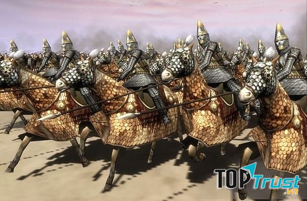 Những con ngựa chiến thuộc giống Nisean của đội kỵ binh Cataphract