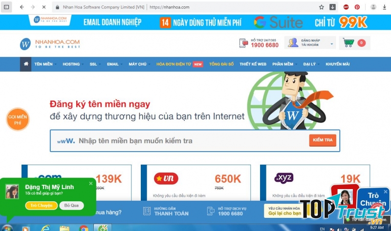 Giao diện kiểm tra tên trên Nhân hòa