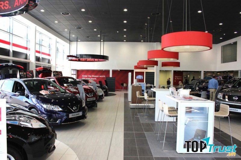 Khu vực trưng bày xe Nissan