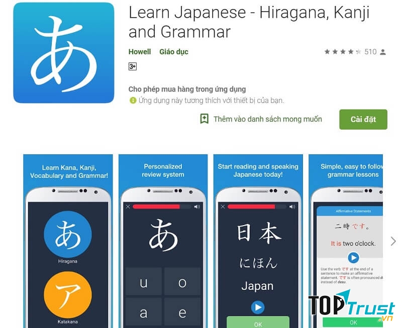Learn Japanese là bộ gõ tiếng Nhật cho phép bạn luyện viết tiếng Nhật hàng ngày, thường xuyên cho tới lúc thành thạo.
