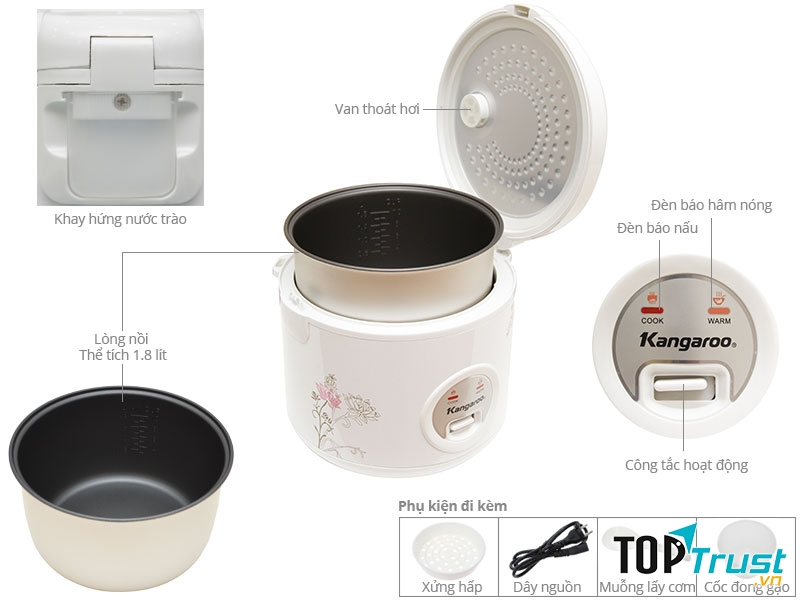 Nồi cơm nắp gài Kangaroo KG378