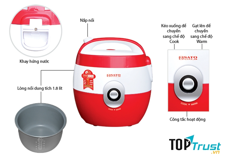 Nồi cơm điện Sato S18 - 88C