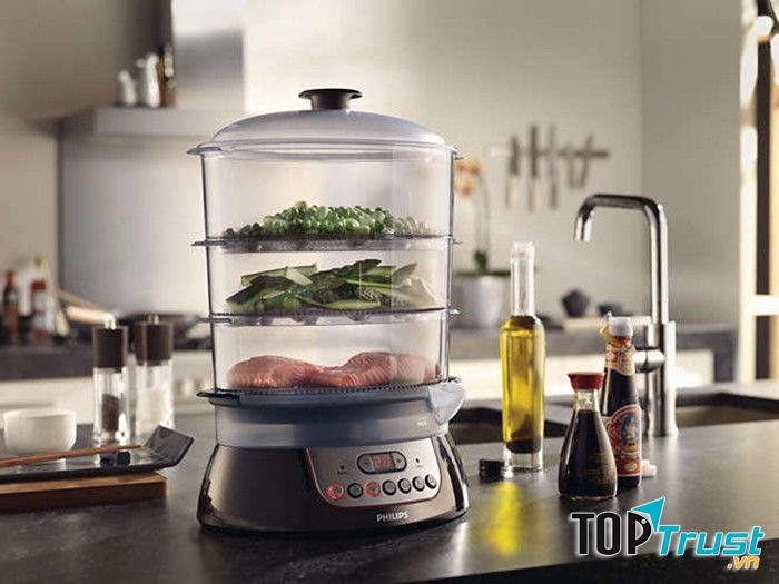Nồi hấp đa năng 3 tầng Philips HD9140