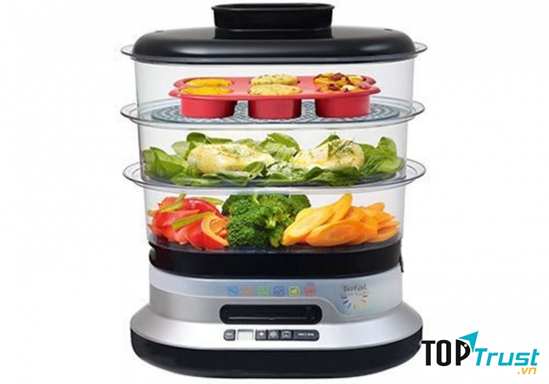 Nồi hấp Tefal VC3008 với ba tầng hấp tiện lợi