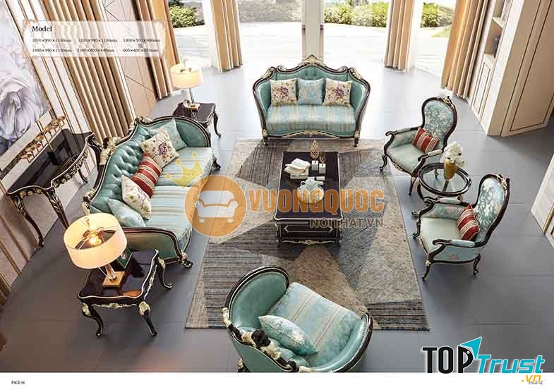 Phong cách tân cổ điển cho phòng khách.