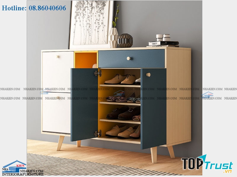 Tủ xinh xắn đế cao giúp vệ sinh sàn sạch sẽ ngăn nắp
