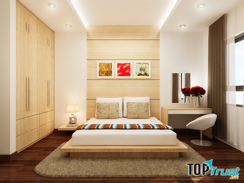 Nội thất trong phòng không quá đồ sộ.