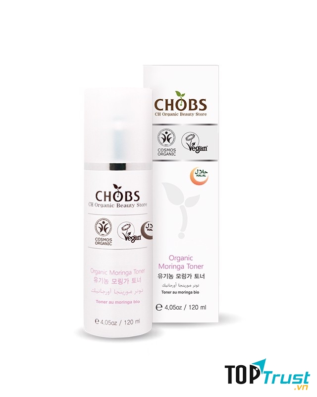 Nước hoa hồng chiết xuất lá chùm ngây organic Chobs Moringa Lotion.