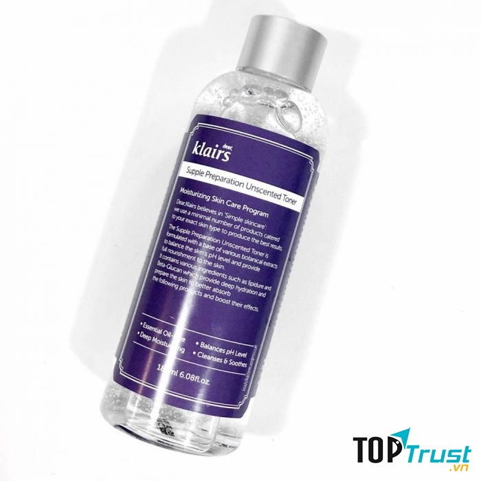 Nước Hoa Hồng Không Cồn Dưỡng Ẩm, Chống Viêm Không Mùi Dành Cho Da Nhạy Cảm Klairs Supple Preparation Unscented Toner
