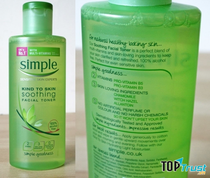Nước hoa hồng Simple Kind To Skin Soothing Facial Toner