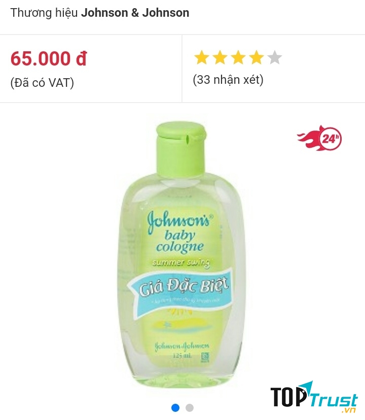 Nước hoa hương ngày hè Johnson's baby 125ml