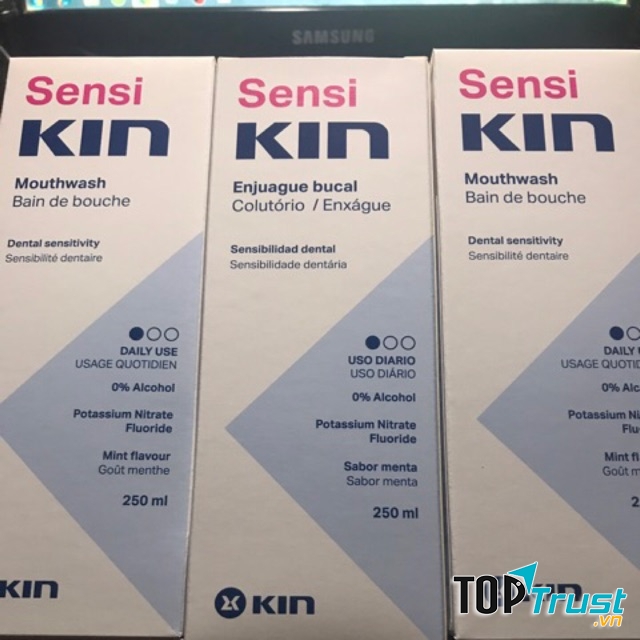 Sensikin không chứa cồn, không gây kích ứng, không làm cay rát miệng, không gây khô miệng