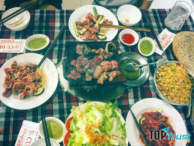 Menu các loại thịt vô cùng đa dạng và phong phú