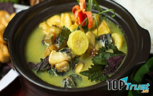 Món ốc nấu chuối đậu