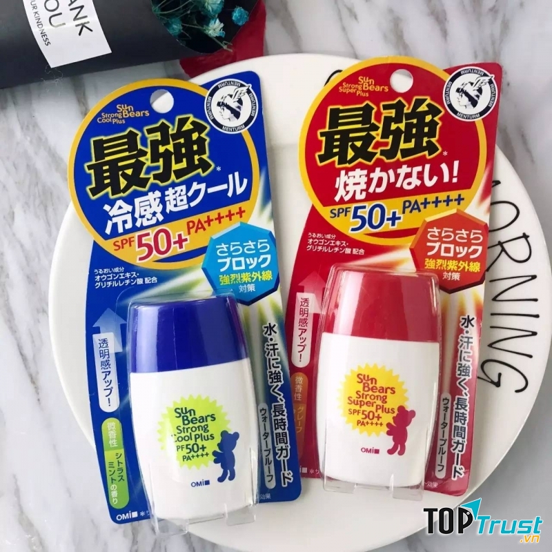 Omi Sun Bears Strong Cool Plus SPF50+ PA+++ đến từ Nhật Bản