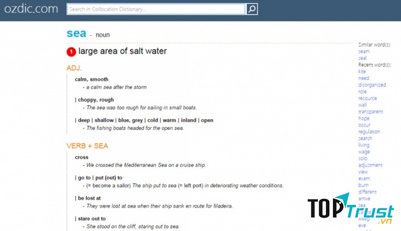 Ozdic.com là một giải pháp hiệu quả cho các collocation