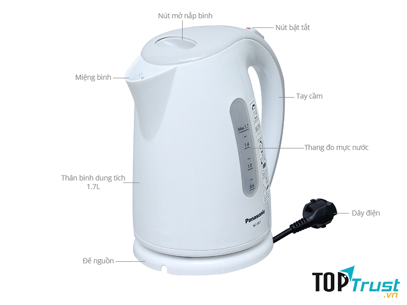 Ấm siêu tốc Panasonic NC-GK1WRA 1.7 lít