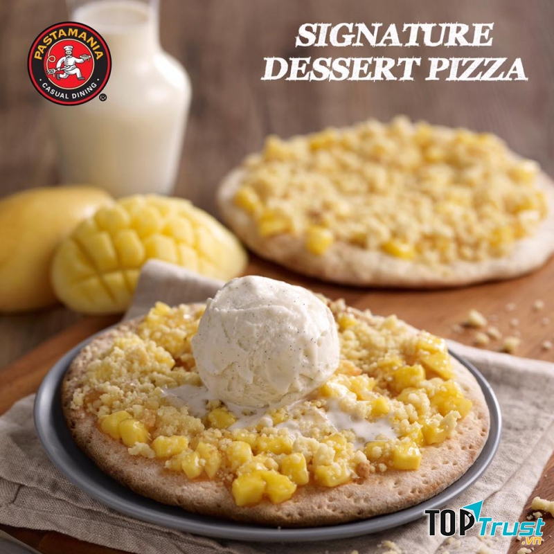 Pizza Xoài với kem Gelato có hương vị độc đáo