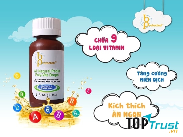 PEDIA POLY – VITE DROPS 30ml  Vitamin Tổng Hợp Cho Trẻ Biếng Ăn, Suy Dinh Dưỡng