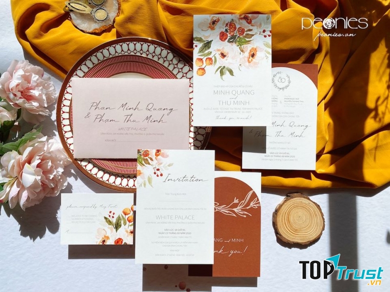 Peonies Wedding - Thiệp cưới thiết kế