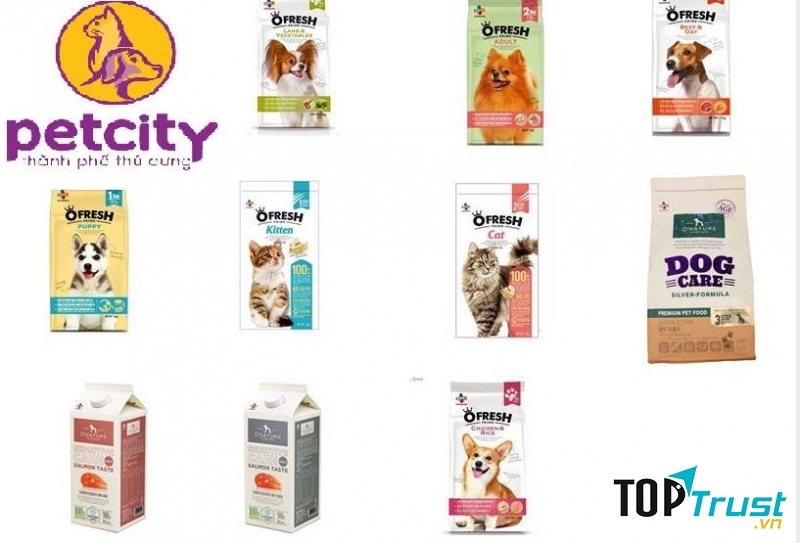 Một số sản phẩm thức ăn chó mèo tại Petcity