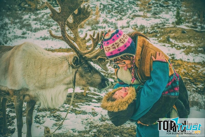 Với những chú tuần lộc và trẻ em tại Taiga