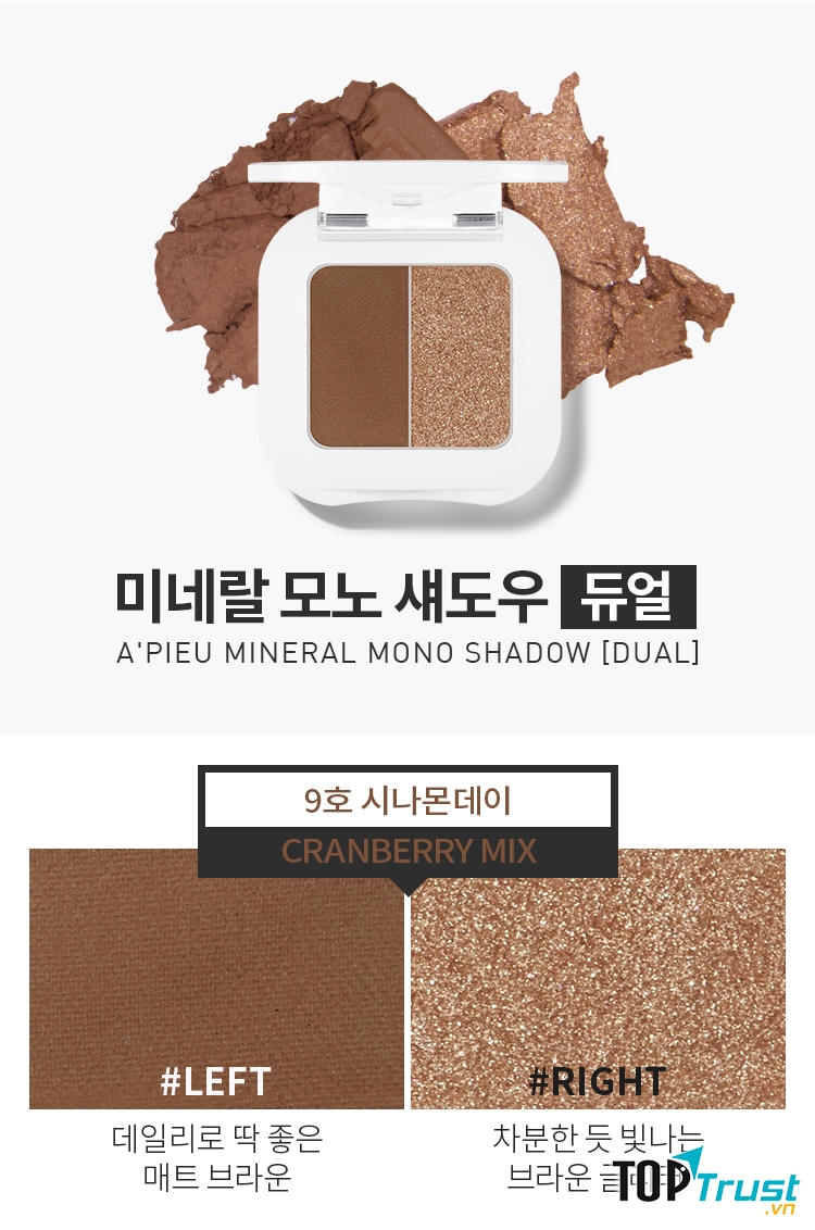 Màu mắt trang điểm – A’Pieu Mineral Mono Shadow