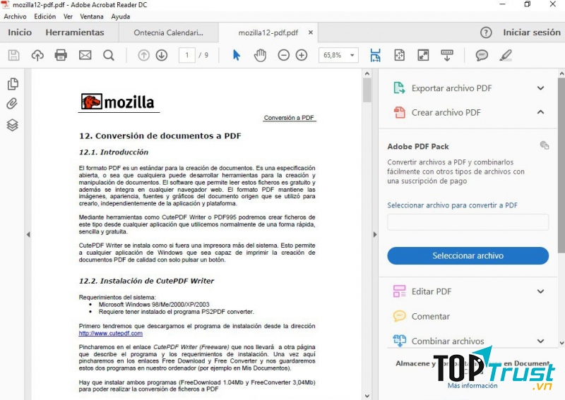 Phần mềm đọc file PDF - Adobe Reader