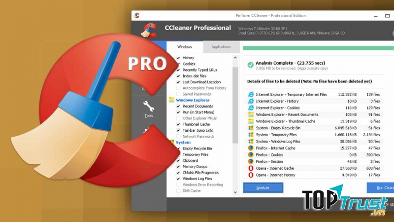 Phần mềm dọn rác - CCleaner