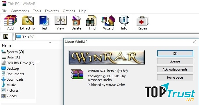 Phần mềm giải, nén file - WinRar