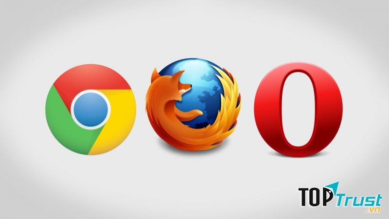 Các trình duyệt web Chrome. Firefox và Opera