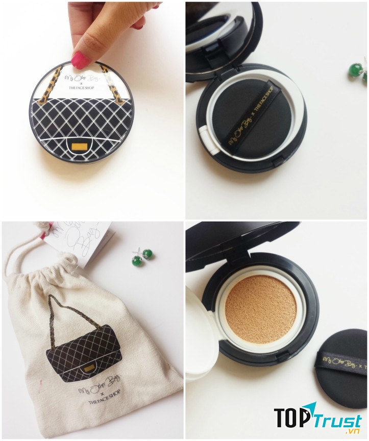 Phấn mỏng nhẹ, bám dính lâu.