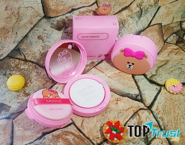 Phấn Nước Lâu Trôi Cho Làn Da Sáng Bóng Missha Glow Tension Line Friends Edition