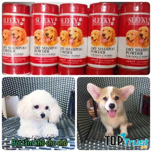 Phấn tắm khô chó mèo sleeky