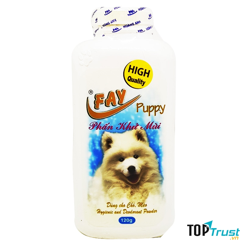 Phấn Tắm Khô Khử Mùi Cho Chó Mèo - Fay Puppy 120g