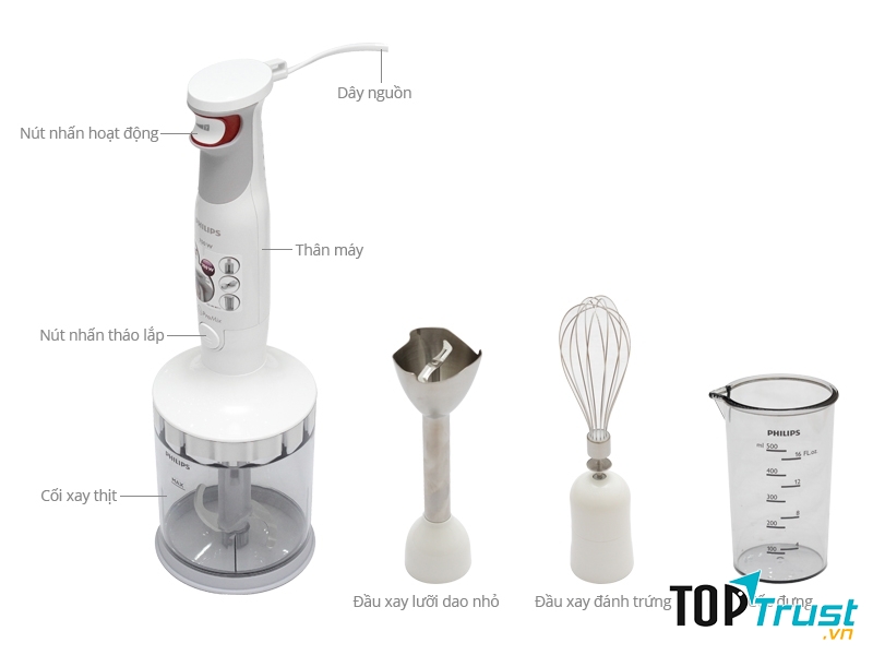 Máy xay sinh tố cầm tay Philips HR1643