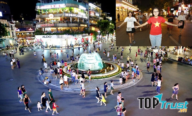 Phố đi bộ là nơi gặp gỡ, vui chơi, giải trí của giới trẻ Hà thành